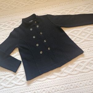 L Black Boiled Wool Jacket